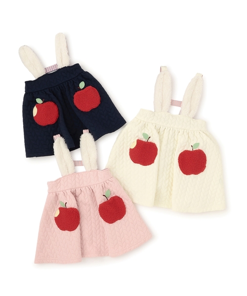 baby cheer（ベイビーチアー）の「りんごポケットジャンパースカート（ジャンパースカート・キッズ・ピンク/ネイビー/ホワイト系・120cm/110cm/80ｃｍ/90cm/100cm）」の10枚目の写真