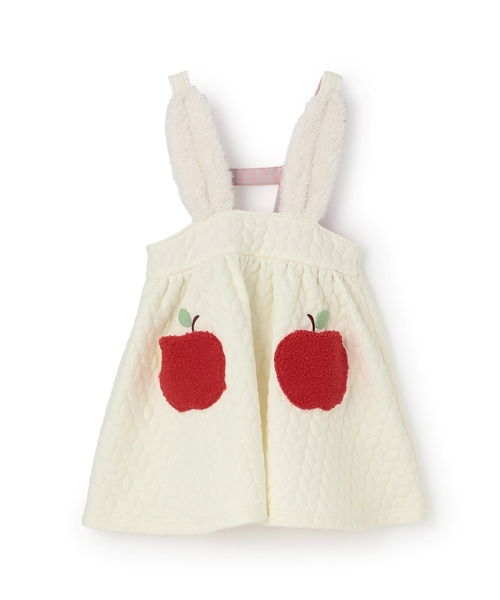 baby cheer（ベイビーチアー）の「りんごポケットジャンパースカート（ジャンパースカート・キッズ・ピンク/ネイビー/ホワイト系・120cm/110cm/80ｃｍ/90cm/100cm）」の11枚目の写真