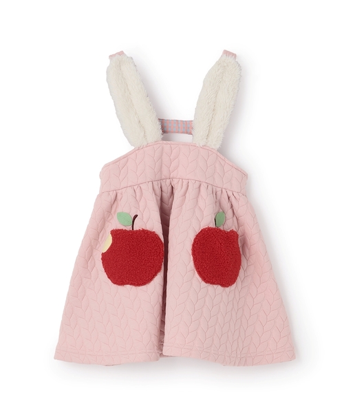 baby cheer（ベイビーチアー）の「りんごポケットジャンパースカート（ジャンパースカート・キッズ・ピンク/ネイビー/ホワイト系・120cm/110cm/80ｃｍ/90cm/100cm）」の12枚目の写真