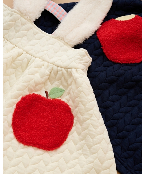 baby cheer（ベイビーチアー）の「りんごポケットジャンパースカート（ジャンパースカート・キッズ・ピンク/ネイビー/ホワイト系・120cm/110cm/80ｃｍ/90cm/100cm）」の17枚目の写真