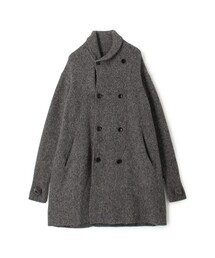 ウールカシミヤシルク ダブルブレステッド ニットコート