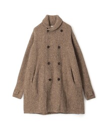 ウールカシミヤシルク ダブルブレステッド ニットコート