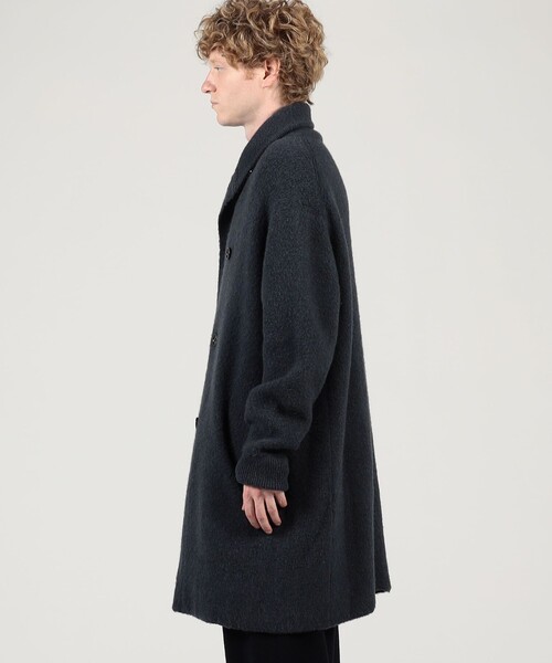 ウールカシミヤシルク ダブルブレステッド ニットコート（ニット