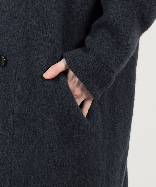 ウールカシミヤシルク ダブルブレステッド ニットコート（ニット