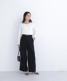 ◇ベルテッドタックワイドパンツ
