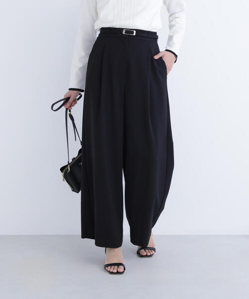 NATURAL BEAUTY BASIC(ナチュラルビューティーベーシック)の「◇ベルテッドタックワイドパンツ(その他パンツ・レディース・ピンク/ベージュ/ブラック・P/S/MEDIUM)」の6枚目の写真