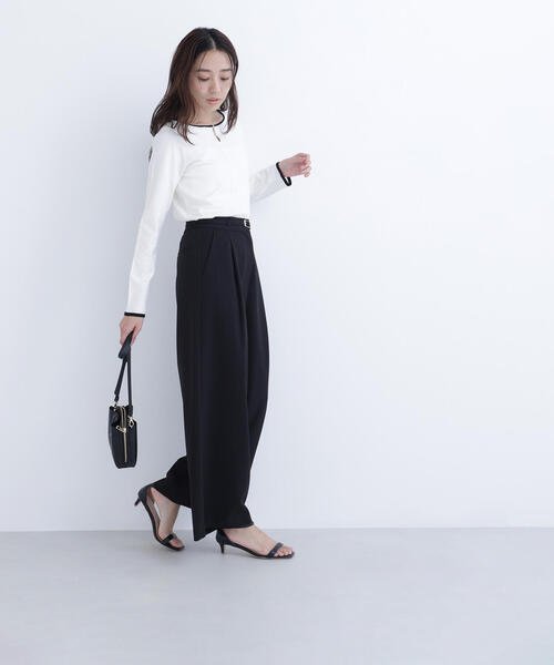 NATURAL BEAUTY BASIC(ナチュラルビューティーベーシック)の「◇ベルテッドタックワイドパンツ(その他パンツ・レディース・ピンク/ベージュ/ブラック・P/S/MEDIUM)」の7枚目の写真