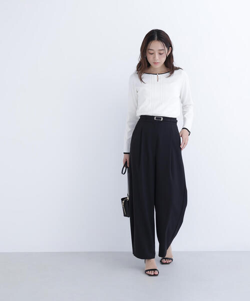 NATURAL BEAUTY BASIC(ナチュラルビューティーベーシック)の「◇ベルテッドタックワイドパンツ(その他パンツ・レディース・ピンク/ベージュ/ブラック・P/S/MEDIUM)」の8枚目の写真