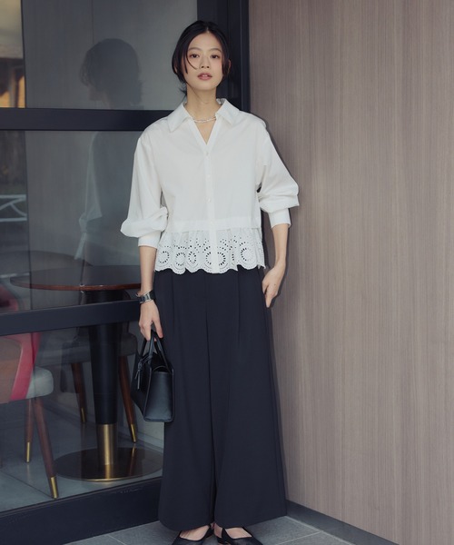 NATURAL BEAUTY BASIC(ナチュラルビューティーベーシック)の「◇ベルテッドタックワイドパンツ(その他パンツ・レディース・ピンク/ベージュ/ブラック・P/S/MEDIUM)」の1枚目の写真