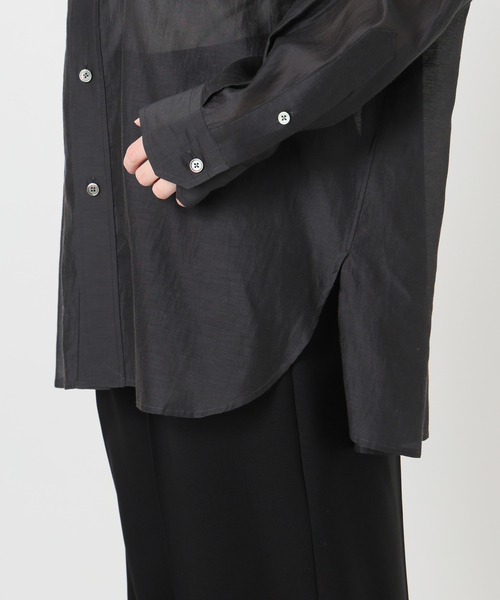 TICCA(ティッカ)の「TICCA ティッカ コットンシルクスクエアビッグシャツ uni 0261401113(シャツ/ブラウス・レディース・チャコールグレー/ホワイト・FREE)」の21枚目の写真