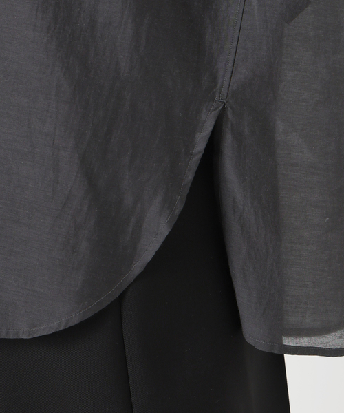 TICCA(ティッカ)の「TICCA ティッカ コットンシルクスクエアビッグシャツ uni 0261401113(シャツ/ブラウス・レディース・チャコールグレー/ホワイト・FREE)」の22枚目の写真