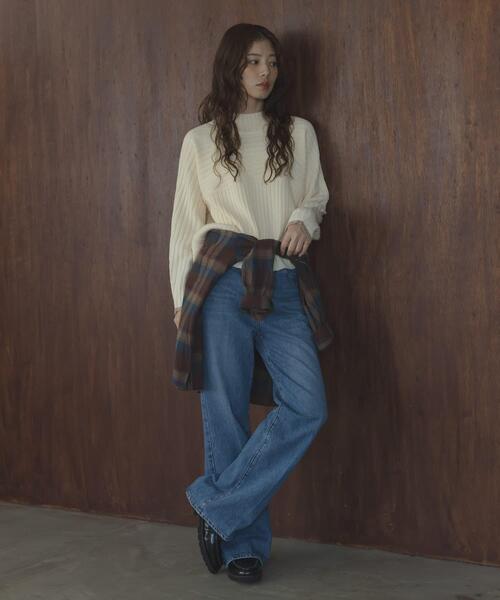 URBAN RESEARCH Sonny Label(アーバンリサーチサニーレーベル)の「ワイドリブ切替えニット(ニット/セーター・レディース・ピンク/オフホワイト/グレー/ブルー・FREE)」の9枚目の写真