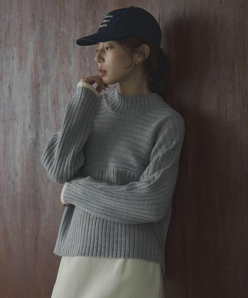 URBAN RESEARCH Sonny Label(アーバンリサーチサニーレーベル)の「ワイドリブ切替えニット(ニット/セーター・レディース・ピンク/オフホワイト/グレー/ブルー・FREE)」の15枚目の写真