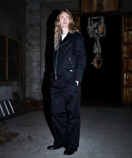 schott(ショット)の「Schott×DICKIES/ショット×ディッキーズ/LEATHER COMB. DOUBLE RIDERS/レザーコンビ ダブルライダース(ブルゾン・メンズ・ブラック系その他/ブラック・M/L/XL)」の18枚目の写真