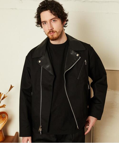 schott(ショット)の「Schott×DICKIES/ショット×ディッキーズ/LEATHER COMB. DOUBLE RIDERS/レザーコンビ ダブルライダース(ブルゾン・メンズ・ブラック系その他/ブラック・M/L/XL)」の19枚目の写真