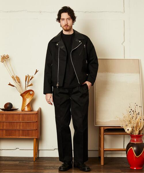 schott(ショット)の「Schott×DICKIES/ショット×ディッキーズ/LEATHER COMB. DOUBLE RIDERS/レザーコンビ ダブルライダース(ブルゾン・メンズ・ブラック系その他/ブラック・M/L/XL)」の20枚目の写真