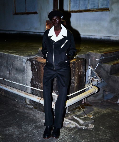 schott(ショット)の「Schott×DICKIES/ショット×ディッキーズ/LEATHER COMB. DOUBLE RIDERS/レザーコンビ ダブルライダース(ブルゾン・メンズ・ブラック系その他/ブラック・M/L/XL)」の5枚目の写真