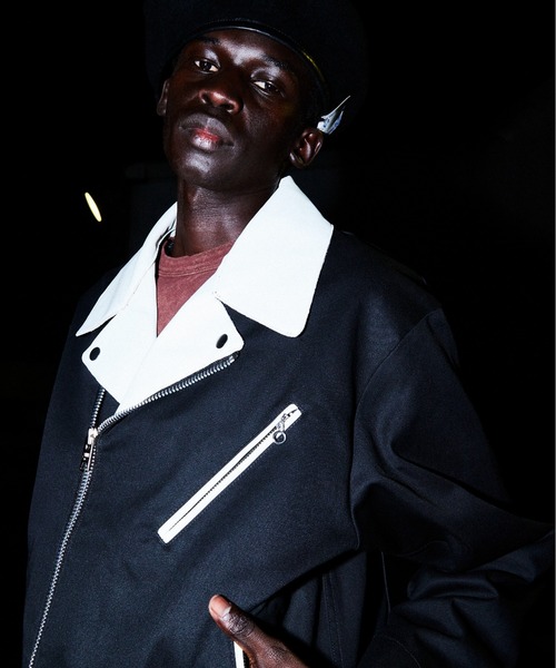 schott(ショット)の「Schott×DICKIES/ショット×ディッキーズ/LEATHER COMB. DOUBLE RIDERS/レザーコンビ ダブルライダース(ブルゾン・メンズ・ブラック系その他/ブラック・M/L/XL)」の6枚目の写真