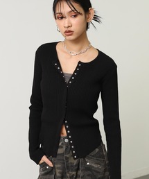 ANAP（アナップ）の「スナップボタン　スリムリブ　ニット　カーディガン（ニット/セーター）」