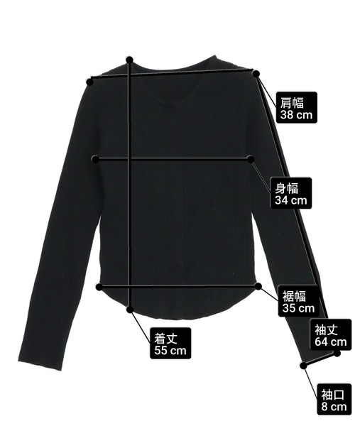 ANAP(アナップ)の「スナップボタン スリムリブ ニット カーディガン(ニット/セーター・レディース・グレー/ブラック・F)」の19枚目の写真