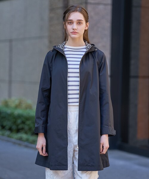 DRESSTERIOR（ドレステリア）の「【撥水素材】フーテッドツイルコート（その他アウター・レディース・ベージュ/ブラック・38/36/34）」の6枚目の写真