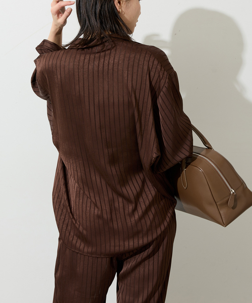 JOURNAL STANDARD(ジャーナルスタンダード)の「【ARCHIVE STANCE/アーカイブスタンス】Satin Stripe Dolman Shirt(シャツ/ブラウス・レディース・ブラウン/ブラック・FREE)」の9枚目の写真