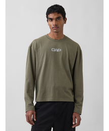 GAP（ギャップ）の「リラックスフィット GAPロゴ クロップドTシャツ（Tシャツ/カットソー）」