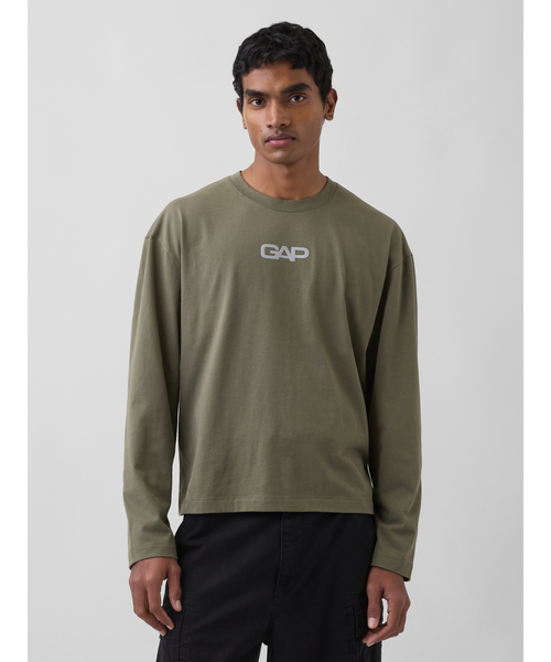 リラックスフィット GAPロゴ クロップドTシャツ（Tシャツ/カットソー