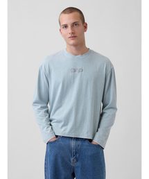 GAP（ギャップ）の「リラックスフィット GAPロゴ クロップドTシャツ（Tシャツ/カットソー）」