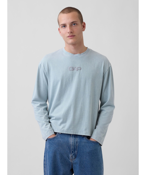Rilacs Fit GAP Logo Crop'd T‑shirt — футболка с логотипом GAP, укороченная