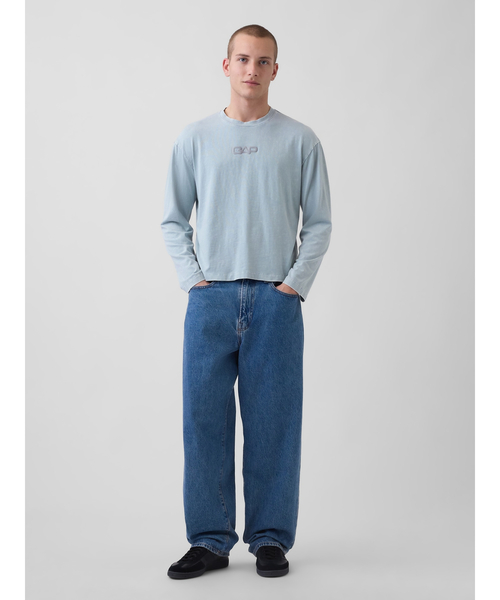 GAP(ギャップ)の「リラックスフィット GAPロゴ クロップドTシャツ(Tシャツ/カットソー・メンズ・ブラック/ブルー/クリーム/カーキ・S/XS/M/L/XL)」の13枚目の写真