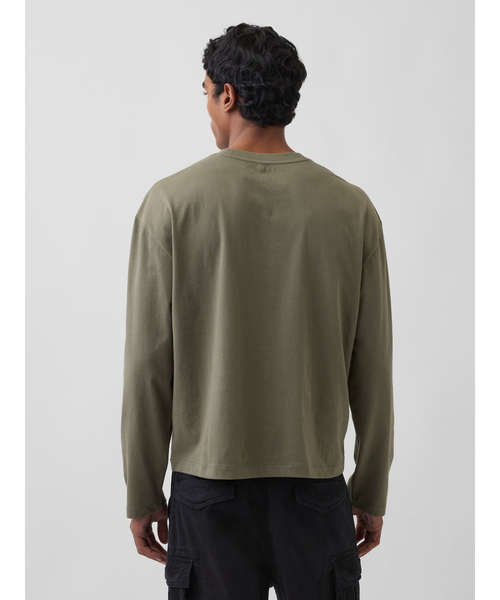GAP(ギャップ)の「リラックスフィット GAPロゴ クロップドTシャツ(Tシャツ/カットソー・メンズ・ブラック/ブルー/クリーム/カーキ・S/XS/M/L/XL)」の16枚目の写真