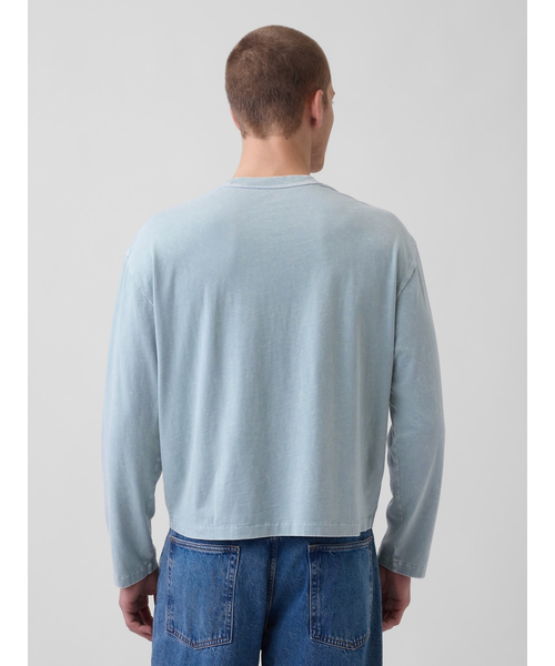 GAP(ギャップ)の「リラックスフィット GAPロゴ クロップドTシャツ(Tシャツ/カットソー・メンズ・ブラック/ブルー/クリーム/カーキ・S/XS/M/L/XL)」の18枚目の写真