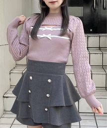 abc une face（アーベーセーアンフェイス）の「ケーブルダブルリボンニット（ニット/セーター）」