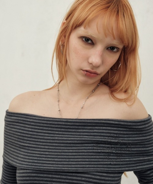 Midnight Move（ミッドナイトムーブ）の「Midnight Move／STオフショルダーロングスリーブ（Tシャツ/カットソー・レディース・グレー/カーキ・FREE）」の15枚目の写真