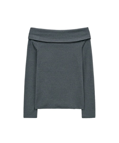 Midnight Move（ミッドナイトムーブ）の「Midnight Move／STオフショルダーロングスリーブ（Tシャツ/カットソー・レディース・グレー/カーキ・FREE）」の17枚目の写真