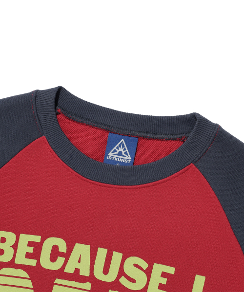 ISTKUNST(イストクンスト)の「CAN RAGLAN SWEATSHIRTS_RED(IK2EFMM448A)(スウェット・レディース・レッド・S/M/L)」の4枚目の写真