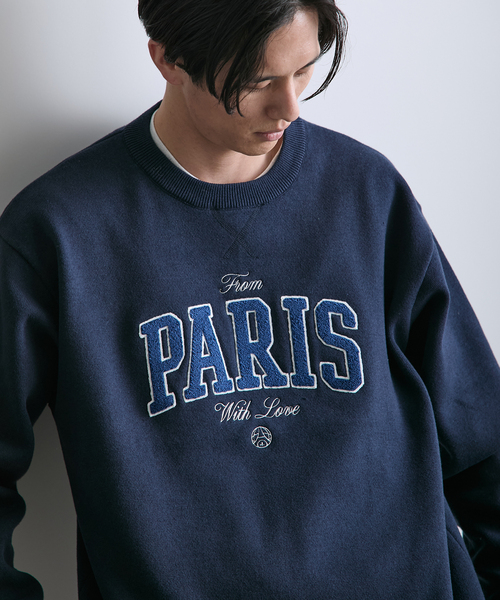 PARIS SAINT-GERMAIN(パリサンジェルマン)の「【Paris Saint-Germain 】JP ChenilleSweat From Paris With Love(ニット/セーター・メンズ・ネイビー/グレー・X-LARGE/LARGE/MEDIUM)」の2枚目の写真