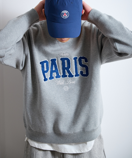 PARIS SAINT-GERMAIN(パリサンジェルマン)の「【Paris Saint-Germain 】JP ChenilleSweat From Paris With Love(ニット/セーター・メンズ・ネイビー/グレー・X-LARGE/LARGE/MEDIUM)」の1枚目の写真