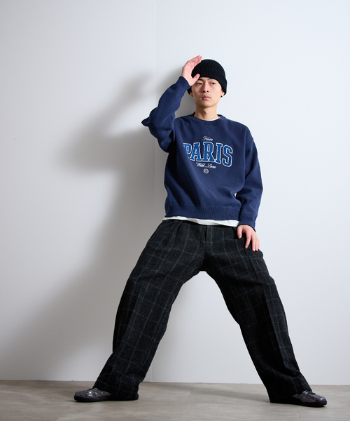 PARIS SAINT-GERMAIN(パリサンジェルマン)の「【Paris Saint-Germain 】JP ChenilleSweat From Paris With Love(ニット/セーター・メンズ・ネイビー/グレー・X-LARGE/LARGE/MEDIUM)」の4枚目の写真