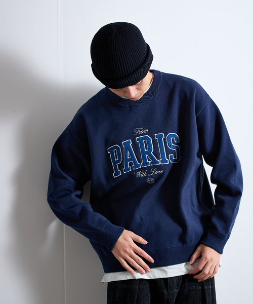 PARIS SAINT-GERMAIN(パリサンジェルマン)の「【Paris Saint-Germain 】JP ChenilleSweat From Paris With Love(ニット/セーター・メンズ・ネイビー/グレー・X-LARGE/LARGE/MEDIUM)」の6枚目の写真