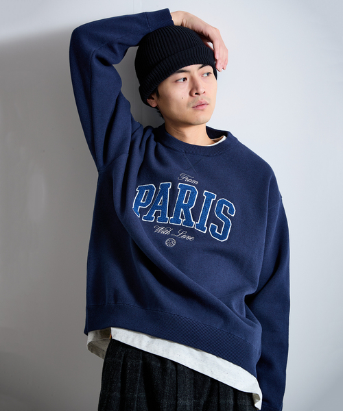 PARIS SAINT-GERMAIN(パリサンジェルマン)の「【Paris Saint-Germain 】JP ChenilleSweat From Paris With Love(ニット/セーター・メンズ・ネイビー/グレー・X-LARGE/LARGE/MEDIUM)」の7枚目の写真