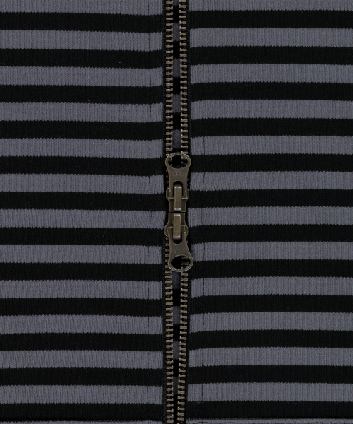 THECOLDESTMOMENT(ザコールデストモーメント)の「TCM stripe hooded zip-up (charcoal/black)(パーカー・レディース・その他・L/M/S)」の9枚目の写真