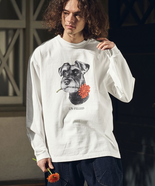 mlt5550- REAL GERBERA DOG LONG SLEEVE T-shirt ロンT（シュナウザー
