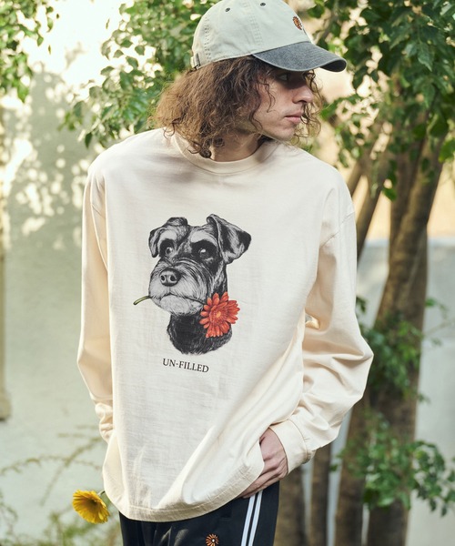 mlt5550- REAL GERBERA DOG LONG SLEEVE T-shirt ロンT（シュナウザー