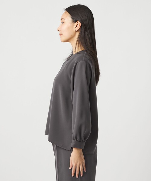 A DAY IN THE LIFE UNITED ARROWS（アデイインザライフユナイテッドアローズ）の「ダブルクロス メタルパーツ 8分袖ブラウス ‐ウォッシャブル‐＜A DAY IN THE LIFE＞（シャツ/ブラウス・レディース・ネイビー/ベージュ/ダークグレー・FREE）」の18枚目の写真