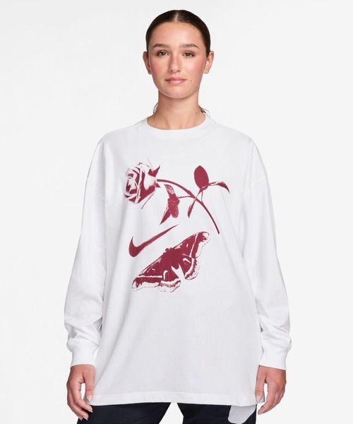 NIKE（ナイキ）の「ナイキ NIKE ナイキ  NSW VDAY OS L/S Tシャツ（Tシャツ/カットソー・レディース・スモークピンク/ホワイト/ブラック・S/M/L）」の2枚目の写真