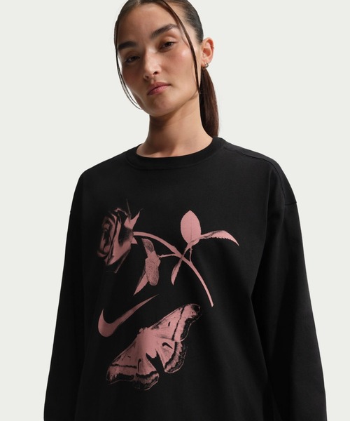 NIKE（ナイキ）の「ナイキ NIKE ナイキ  NSW VDAY OS L/S Tシャツ（Tシャツ/カットソー・レディース・スモークピンク/ホワイト/ブラック・S/M/L）」の3枚目の写真