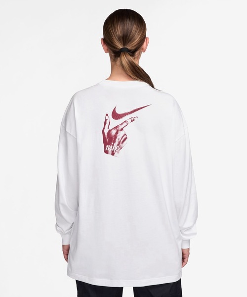 NIKE（ナイキ）の「ナイキ NIKE ナイキ  NSW VDAY OS L/S Tシャツ（Tシャツ/カットソー・レディース・スモークピンク/ホワイト/ブラック・S/M/L）」の7枚目の写真