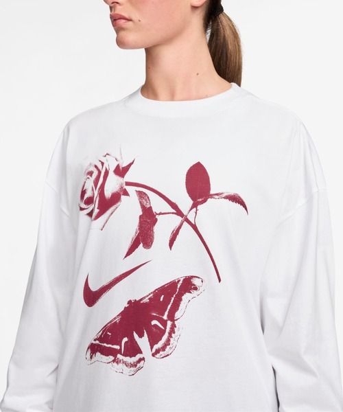 NIKE（ナイキ）の「ナイキ NIKE ナイキ  NSW VDAY OS L/S Tシャツ（Tシャツ/カットソー・レディース・スモークピンク/ホワイト/ブラック・S/M/L）」の5枚目の写真